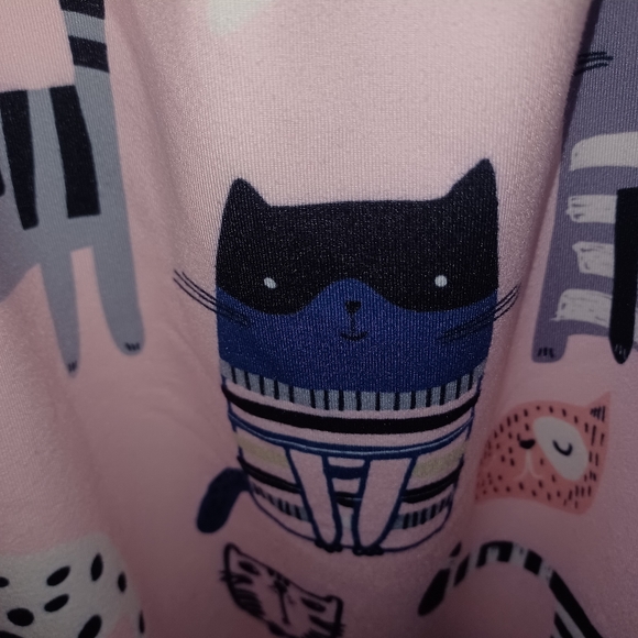 Plus Size 1X Nanu Pink Cats Tunic, Sleeveless - Picture 3 of 5